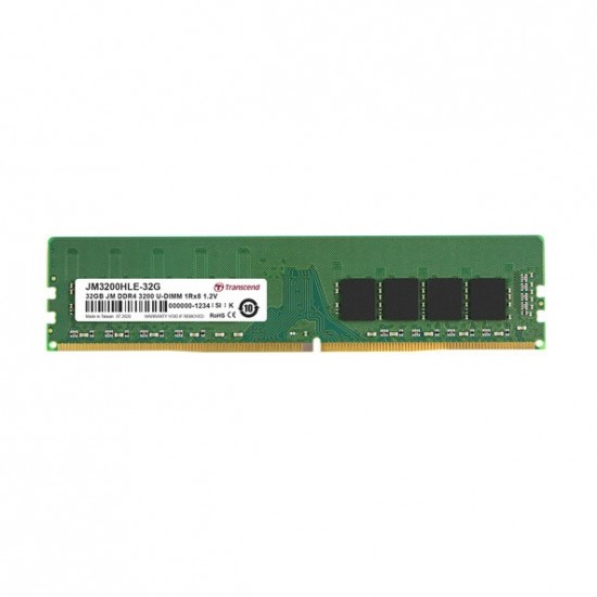 Transcend JetRam 32GB DDR4 3200MHz U-DIMM Desktop RAM