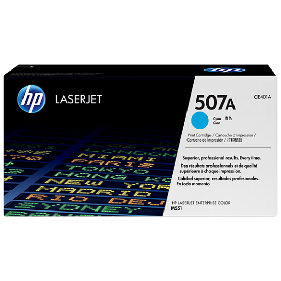 HP 507A Cyan Original LaserJet Toner Cartridge (For CLJ M551N, D, DN)