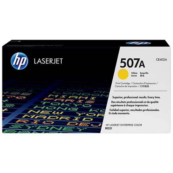 HP 507A Yellow Original LaserJet Toner Cartridge (For CLJ M551N, D, DN)