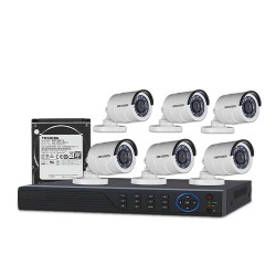 HIKVISION 6 unit 720P night vision security cc camera Package HIKVISION 6 unit 720P night vision security cc camera Package