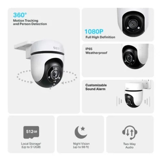 TP-Link Tapo C500 2MP Outdoor Pan Tilt Security WiFi IP Camera