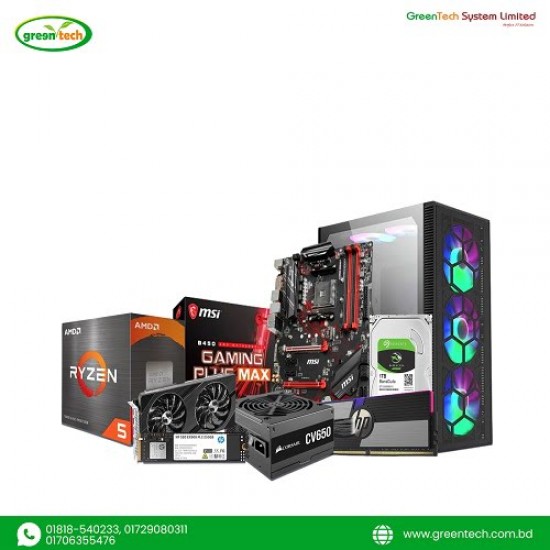 AMD Gaming PC with Ryzen 5 5500 & MSI B450 Gaming Plus Max