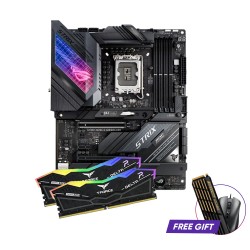 ASUS ROG STRIX Z690-E GAMING WIFI Motherboard and TEAM DELTA 32GB (16GBx2) 6400MHz DDR5 RGB Gaming RAM Bundle