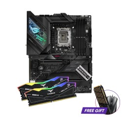 ASUS ROG STRIX Z690-F GAMING WIFI Motherboard and TEAM DELTA 32GB (16GBx2) 6400MHz DDR5 RGB Gaming RAM Bundle
