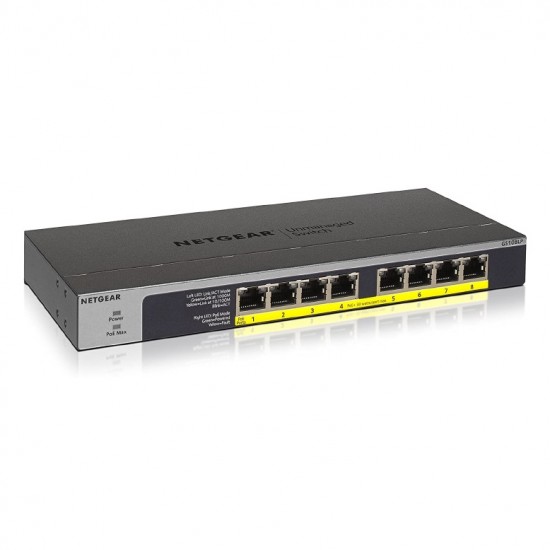 Netgear GS108LP 8 +4 PoE Port Pro Safe Gigabit PoE Unmanaged Desktop Switch