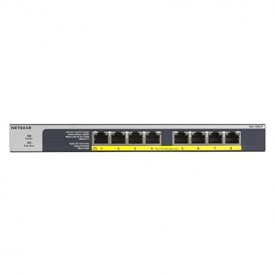 Netgear GS108LP 8 +4 PoE Port Pro Safe Gigabit PoE Unmanaged Desktop Switch