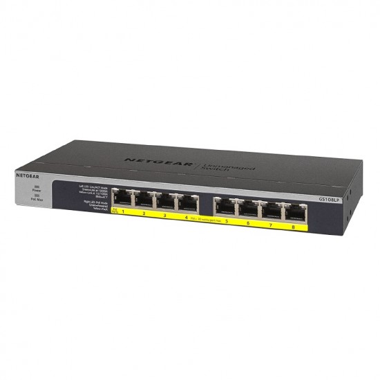 Netgear GS108LP 8 +4 PoE Port Pro Safe Gigabit PoE Unmanaged Desktop Switch