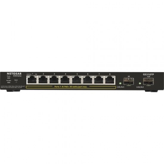 Netgear GS310TP 8-Port Gigabit PoE+ Ethernet Smart Managed Pro Desktop Switch with 2 SFP Ports