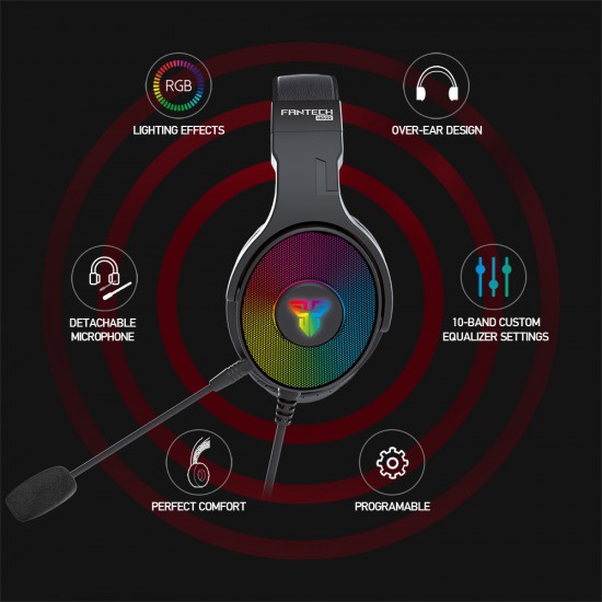 Fantech HG22 Fusion 7.1 USB RGB Gaming Headphone Black