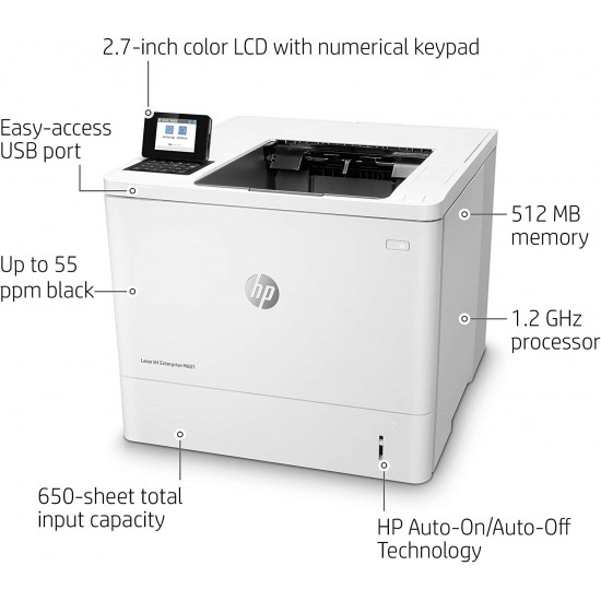 HP Enterprise M607n Single Function Mono Laser Printer