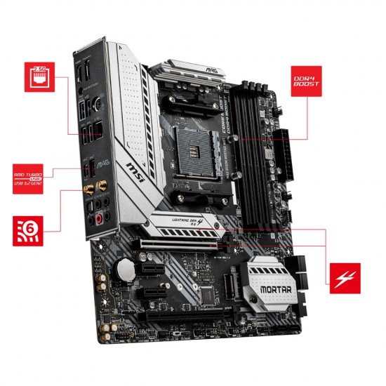 MSI MAG B550M Mortar WIFI AM4 AMD Micro-ATX Motherboard (China)