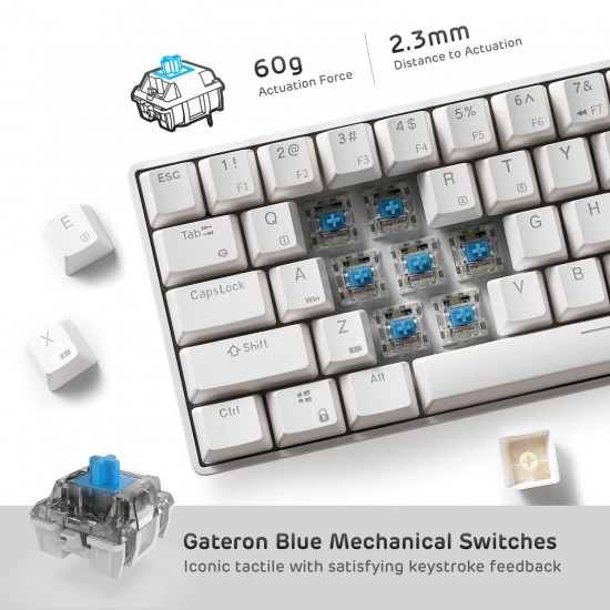 RK ROYAL KLUDGE RK68 Wired Mechanical Gaming Keyboard White