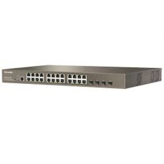 Tenda TEG3224P 24-Port 10/100/1000 Mbps + 4 Shared SFP PoE Managed Switch