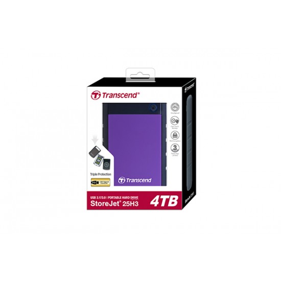 Transcend StoreJet 25H3 4TB USB 3.1 External 2.5 Portable Hard Disk