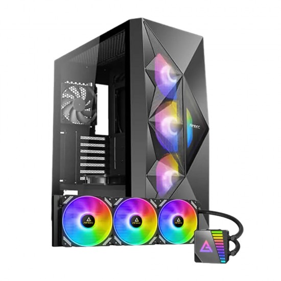 Antec DF800 FLUX Mid-Tower Case & Symphony 360 ARGB Black CPU Cooler Combo