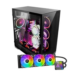 Antec P120 CRYSTAL Mid-Tower Casing & Symphony 360 ARGB Black CPU Cooler Combo