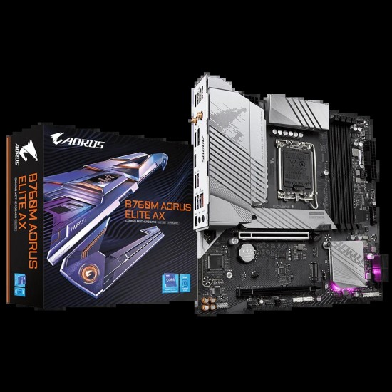 GIGABYTE B760M AORUS ELITE AX DDR5 13th and 12th Gen Intel mATX Motherboard