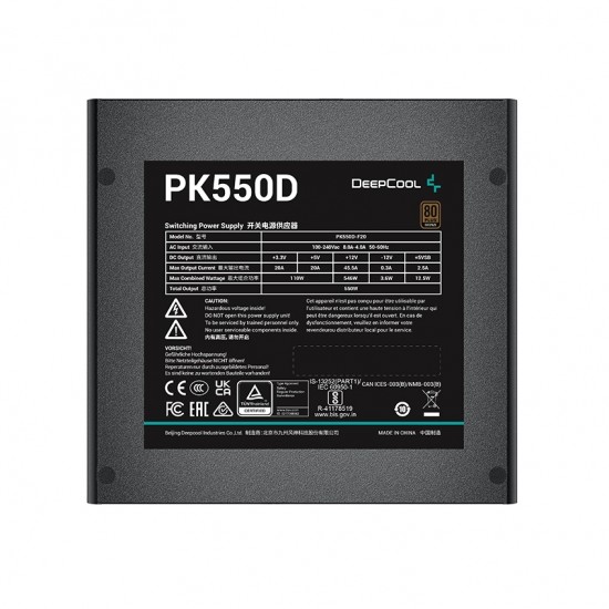 DeepCool PK550D 550 Watt 80 PLUS Bronze Power Supply