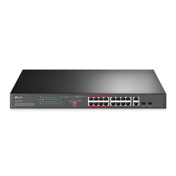 TP-Link TL-SL1218MP 16-Port 10/100 Mbps + 2-Port Gigabit Rackmount Switch with 16-Port PoE+ TP-Link TL-SL1218MP 16-Port 10/100 Mbps + 2-Port Gigabit Rackmount Switch with 16-Port PoE+