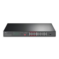 TP-Link TL-SL1218P 16-Port 10/100 Mbps + 2-Port Gigabit Rackmount Switch with 16-Port PoE+ TP-Link TL-SL1218P 16-Port 10/100 Mbps + 2-Port Gigabit Rackmount Switch with 16-Port PoE+