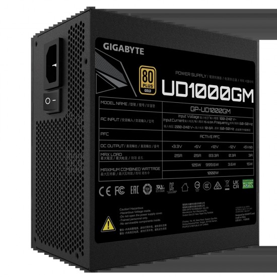 GIGABYTE UD1000GM 1000W Ultra Durable 80+ Gold Full Modular Power Supply